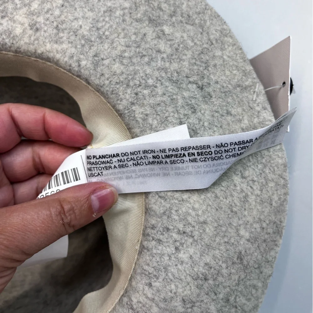 NWT Zara Wool Hat Grey Purple Trim 22” - Picture 10 of 10